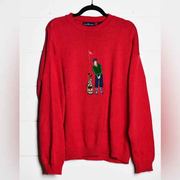 Vintage Payne Stewart Appliqué Golf Sweater - Picture 1 of 4
